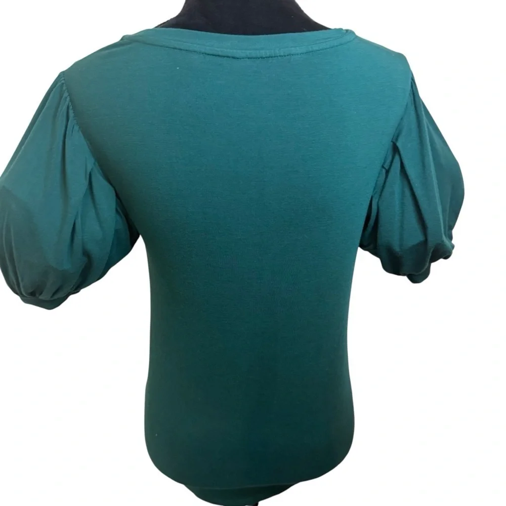 Boden | Green Puff Sleeve Blouse | Sz 2
